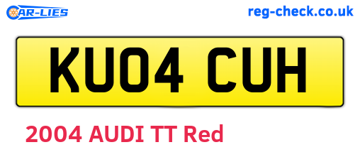 KU04CUH are the vehicle registration plates.