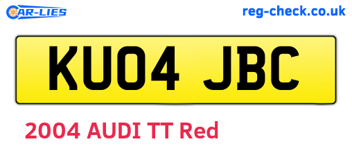 KU04JBC are the vehicle registration plates.