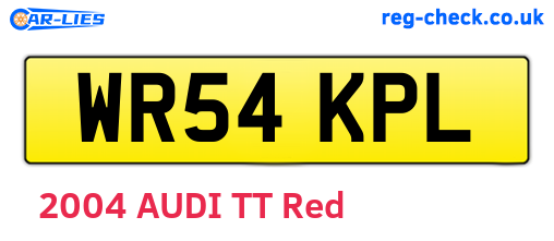 WR54KPL are the vehicle registration plates.