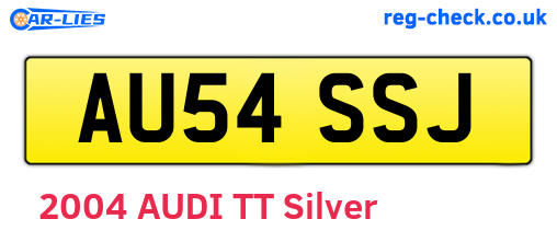 AU54SSJ are the vehicle registration plates.