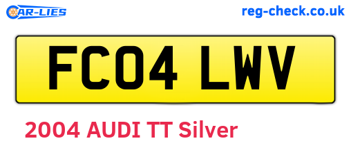 FC04LWV are the vehicle registration plates.