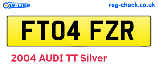 FT04FZR are the vehicle registration plates.