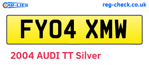 FY04XMW are the vehicle registration plates.
