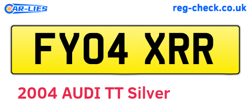 FY04XRR are the vehicle registration plates.