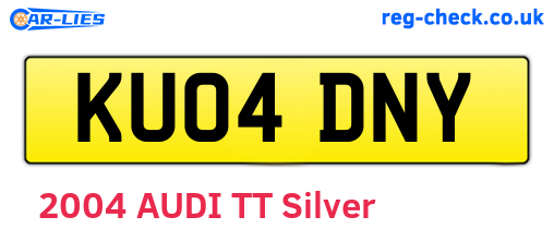 KU04DNY are the vehicle registration plates.
