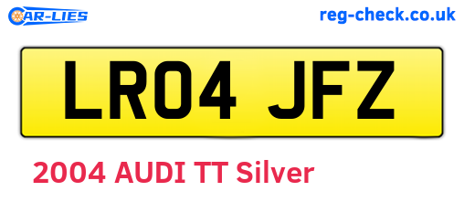 LR04JFZ are the vehicle registration plates.