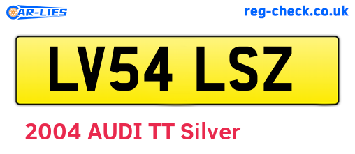 LV54LSZ are the vehicle registration plates.
