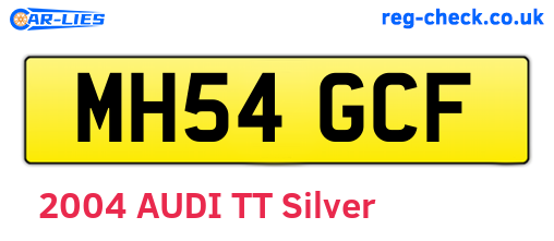MH54GCF are the vehicle registration plates.