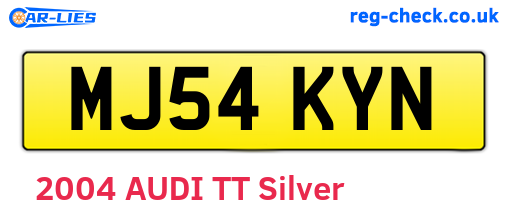 MJ54KYN are the vehicle registration plates.