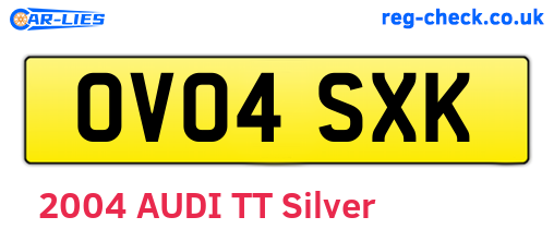 OV04SXK are the vehicle registration plates.