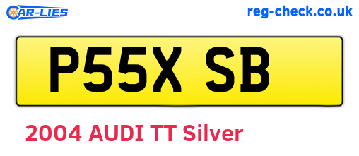 P55XSB are the vehicle registration plates.