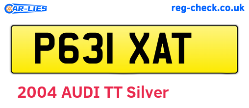 P631XAT are the vehicle registration plates.