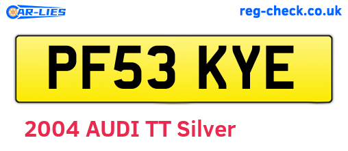 PF53KYE are the vehicle registration plates.