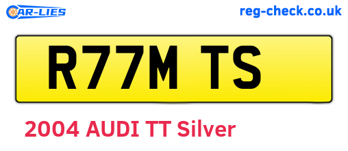 R77MTS are the vehicle registration plates.