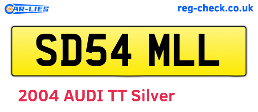 SD54MLL are the vehicle registration plates.