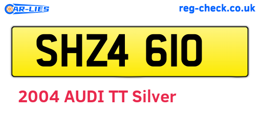 SHZ4610 are the vehicle registration plates.