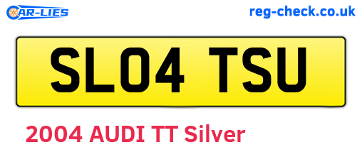 SL04TSU are the vehicle registration plates.