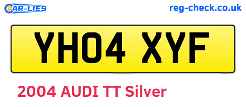 YH04XYF are the vehicle registration plates.