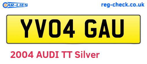 YV04GAU are the vehicle registration plates.