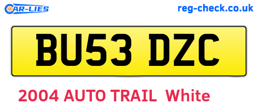 BU53DZC are the vehicle registration plates.