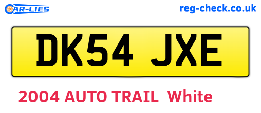DK54JXE are the vehicle registration plates.