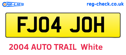 FJ04JOH are the vehicle registration plates.