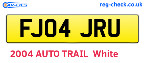 FJ04JRU are the vehicle registration plates.