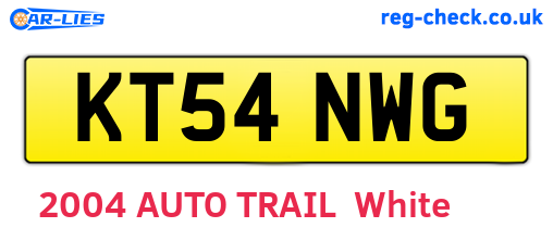KT54NWG are the vehicle registration plates.