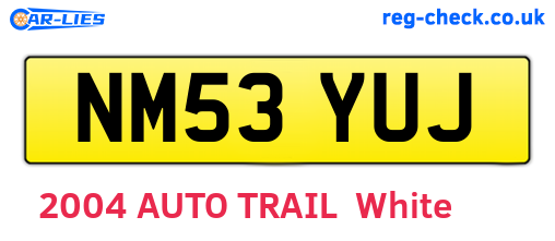 NM53YUJ are the vehicle registration plates.
