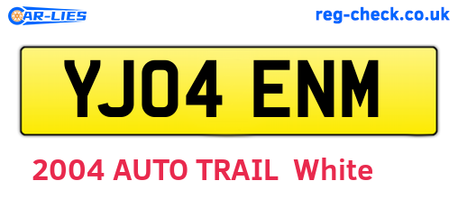 YJ04ENM are the vehicle registration plates.