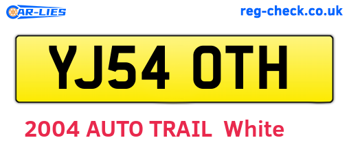 YJ54OTH are the vehicle registration plates.