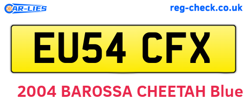 EU54CFX are the vehicle registration plates.