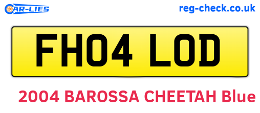 FH04LOD are the vehicle registration plates.