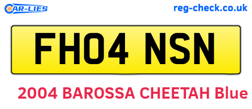 FH04NSN are the vehicle registration plates.