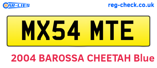 MX54MTE are the vehicle registration plates.