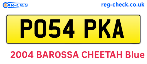 PO54PKA are the vehicle registration plates.
