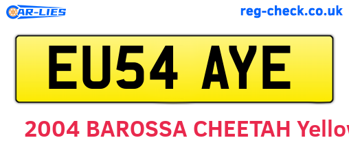 EU54AYE are the vehicle registration plates.