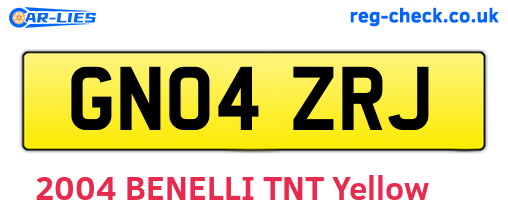 GN04ZRJ are the vehicle registration plates.