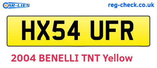 HX54UFR are the vehicle registration plates.