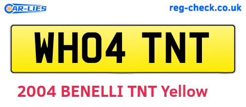 WH04TNT are the vehicle registration plates.
