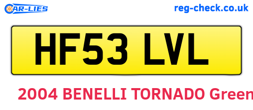 HF53LVL are the vehicle registration plates.