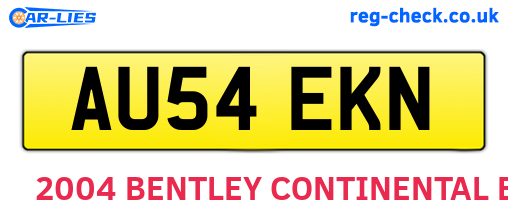 AU54EKN are the vehicle registration plates.