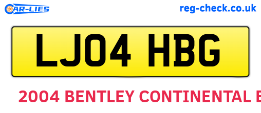 LJ04HBG are the vehicle registration plates.