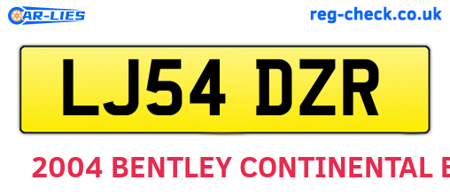 LJ54DZR are the vehicle registration plates.