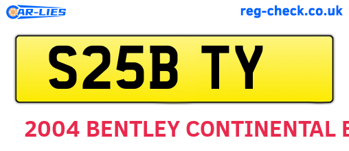 S25BTY are the vehicle registration plates.