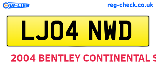 LJ04NWD are the vehicle registration plates.