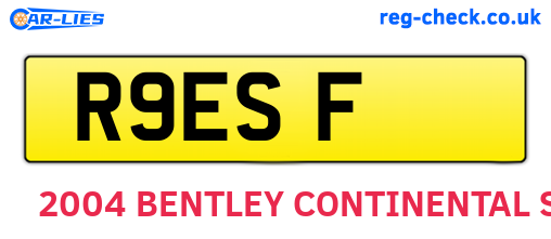 R9ESF are the vehicle registration plates.