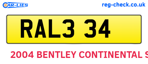 RAL334 are the vehicle registration plates.