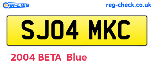 SJ04MKC are the vehicle registration plates.