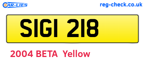 SIG1218 are the vehicle registration plates.